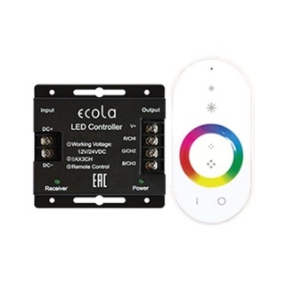 Контроллер Ecola 12/24В 288/576Вт 24А RGB с кольцевым сенсорным белым радиопультом