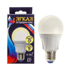 72tsk.ru - Светодиодная лампа A60 10Вт E27 3000К 850Лм Яркая Uniel