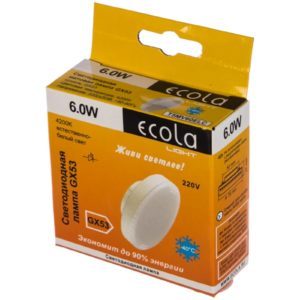 Лампа светодиодная GX53 6Вт 4200К Ecola