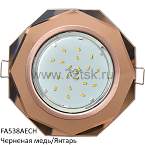 72tsk.ru - Светильник GX53 H4 5312 8-угольник с прямыми гранями Черненая медь/Янтарь Ecola