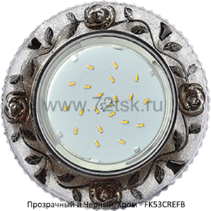 72tsk.ru - Светильник GX53 H4 LD7071 с подсветкой Розы Прозрачный и Черный/Хром Ecola