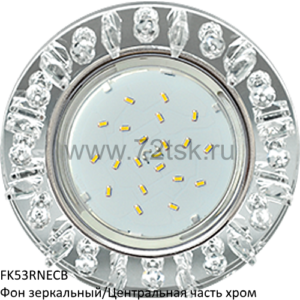 72tsk.ru - Светильник GX53 H4 5361 Круг c квадратными стразами Фон зеркальный/Хром Ecola