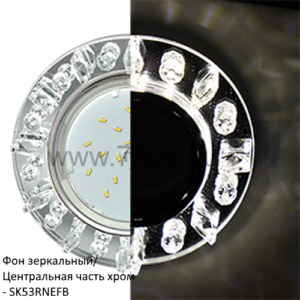 72tsk.ru - Светильник GX53 H4 LD5361 Круг с подсветкой и квадратными стразами Фон зеркальный/Хром Ecola