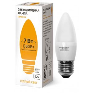 72tsk.ru - Лампа светодиодная Свеча 7Вт Е27 3000К 550Лм серия 42 38468 Sweko