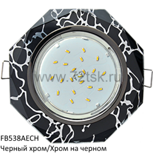72tsk.ru - Светильник GX53 H4 5312 8-угольник с прямыми гранями Черный хром/Хром на черном Ecola