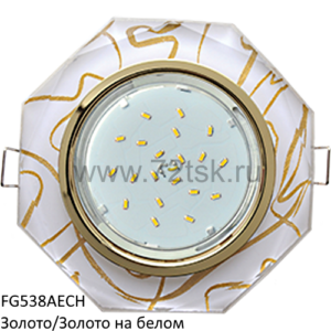 72tsk.ru - Светильник GX53 H4 5312 8-угольник с прямыми гранями Золото/Золото на белом Ecola