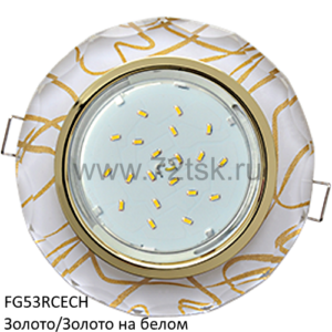 72tsk.ru - Светильник GX53 H4 5313 Круг с вогнутыми гранями Золото/Золото на белом Ecola