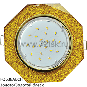 72tsk.ru - Светильник GX53 H4 5312 8-угольник с прямыми гранями Золото/Золотой блеск Ecola